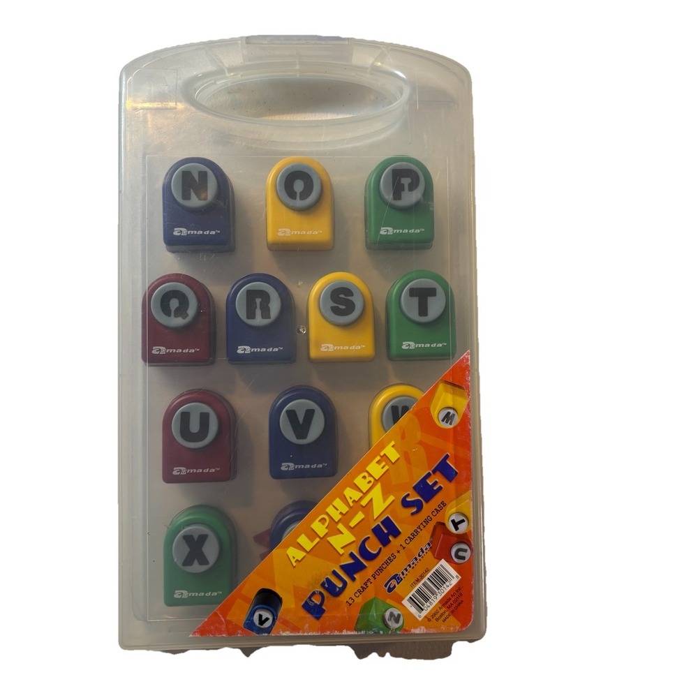 Alphabet 5/8" N-Z Letters Punch Kit 13 Pc‎ Craft Punches Armada w/ Carrying Case